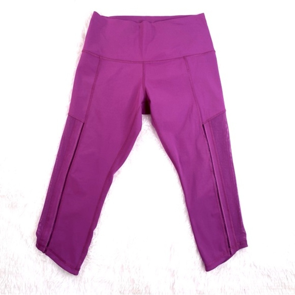 Lululemon Hot To Street 10‎ Regal Plum Mesh Skinny Crop Legging - Rare